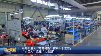 系列报道《“专精特新”在泰州》之三: “小巨人”支撑“大创新”